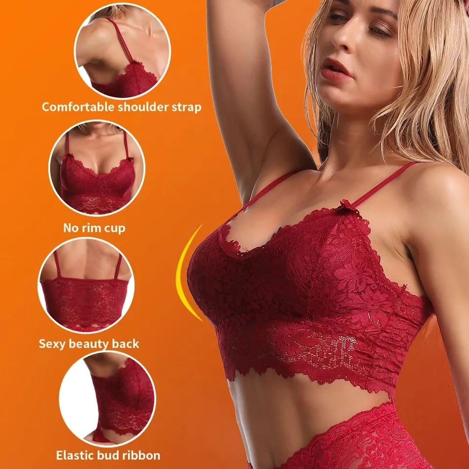 Lace V Neck Bralette Crop Top