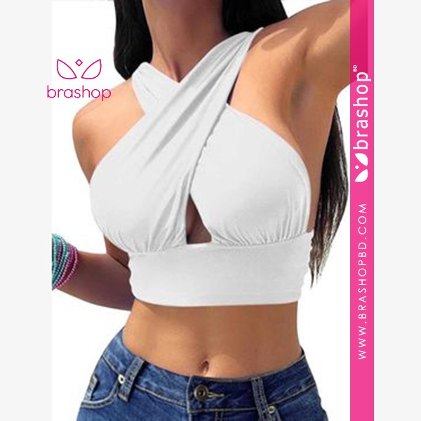 Cropped top long tie backless top