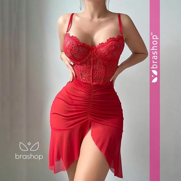 Lace Perspective Underwear Skirt Bodysuits Sleepwear